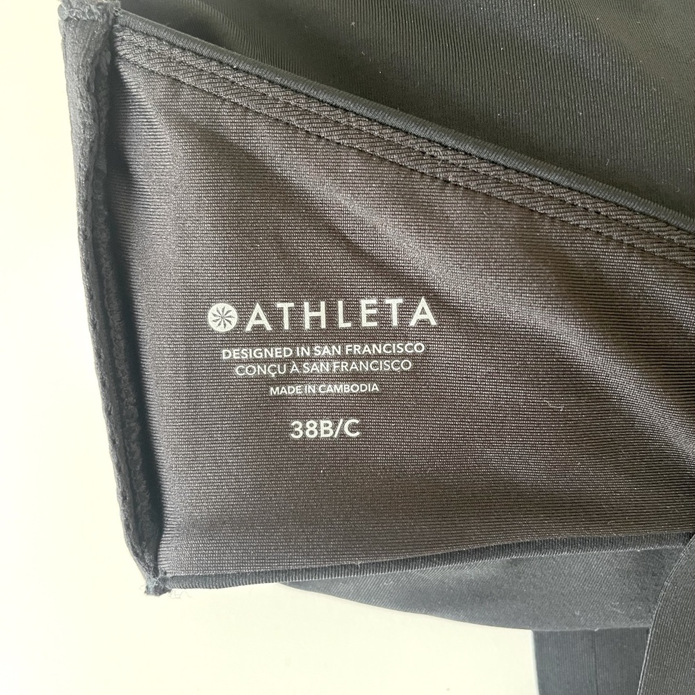 Athleta Square Neck V Black Bikini Top NWT - Picture 8 of 9